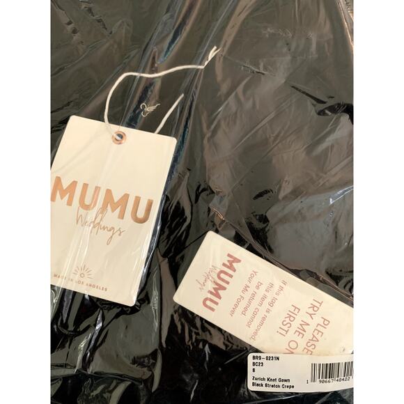 Show Me Your Mumu Zurich Knot Gown in Black Stretch Crepe S NWT - Picture 5 of 6